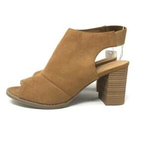 Universal Thread Mel Cognac Block Heel Peep Toe Shoes Size 10 NWT